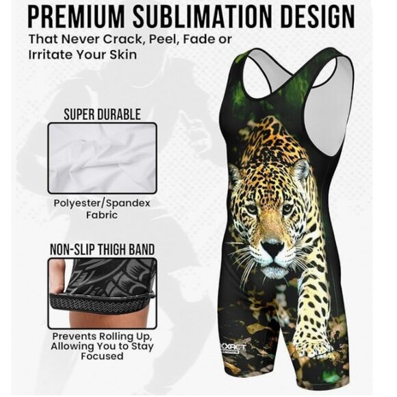 Exxact Sports Sublimated Adult Wrestling Singlet - Premium Powerlifting Singlet - Picture 1 of 11